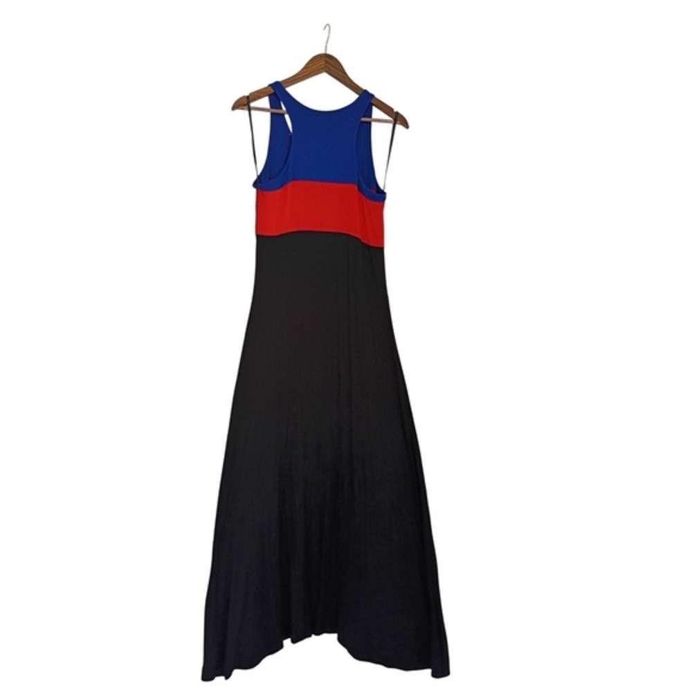 Calvin Klein Colorblock Maxi Dress Blue Red Black Sleeveless NWT 6/Small Bold - Picture 4 of 10